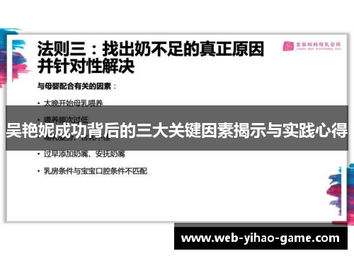 吴艳妮成功背后的三大关键因素揭示与实践心得
